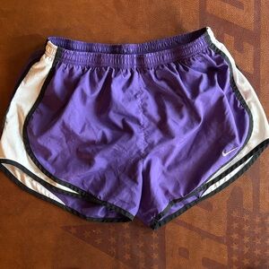 Nike Purple and White Women's Athletic Shorts